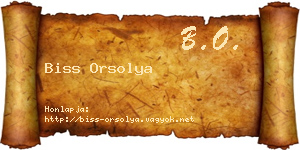Biss Orsolya névjegykártya